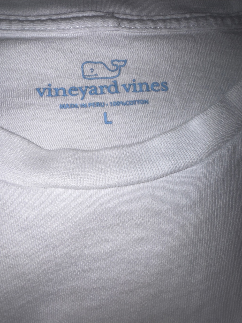 Vineyard Vines White Tee with Green Whale and Red Flag - Picture 6 of 6
